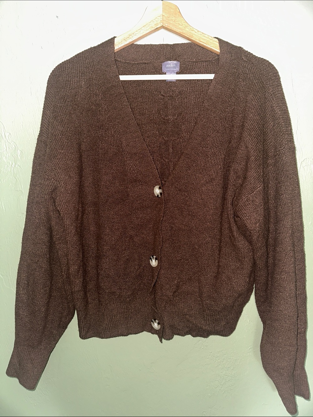 Auden Brown V-Neck Button Cardigan